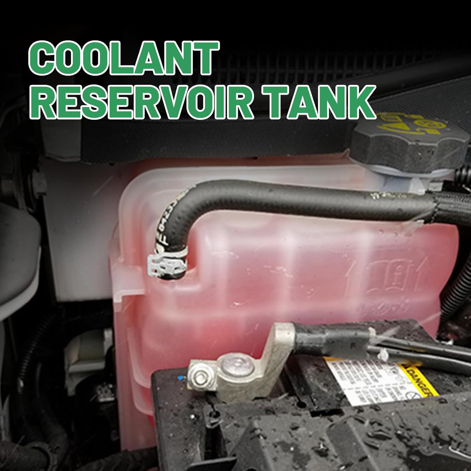 84257137 Engine Coolant Overflow Reservoir Tank Fit for Chevrolet Silverado 2500HD 3500HD 2017-2019/ 4500HD 5500HD 6500HD 2019-2021, GMC Sierra 2500HD 3500HD 2017-2019, V8 6.6L 603-009