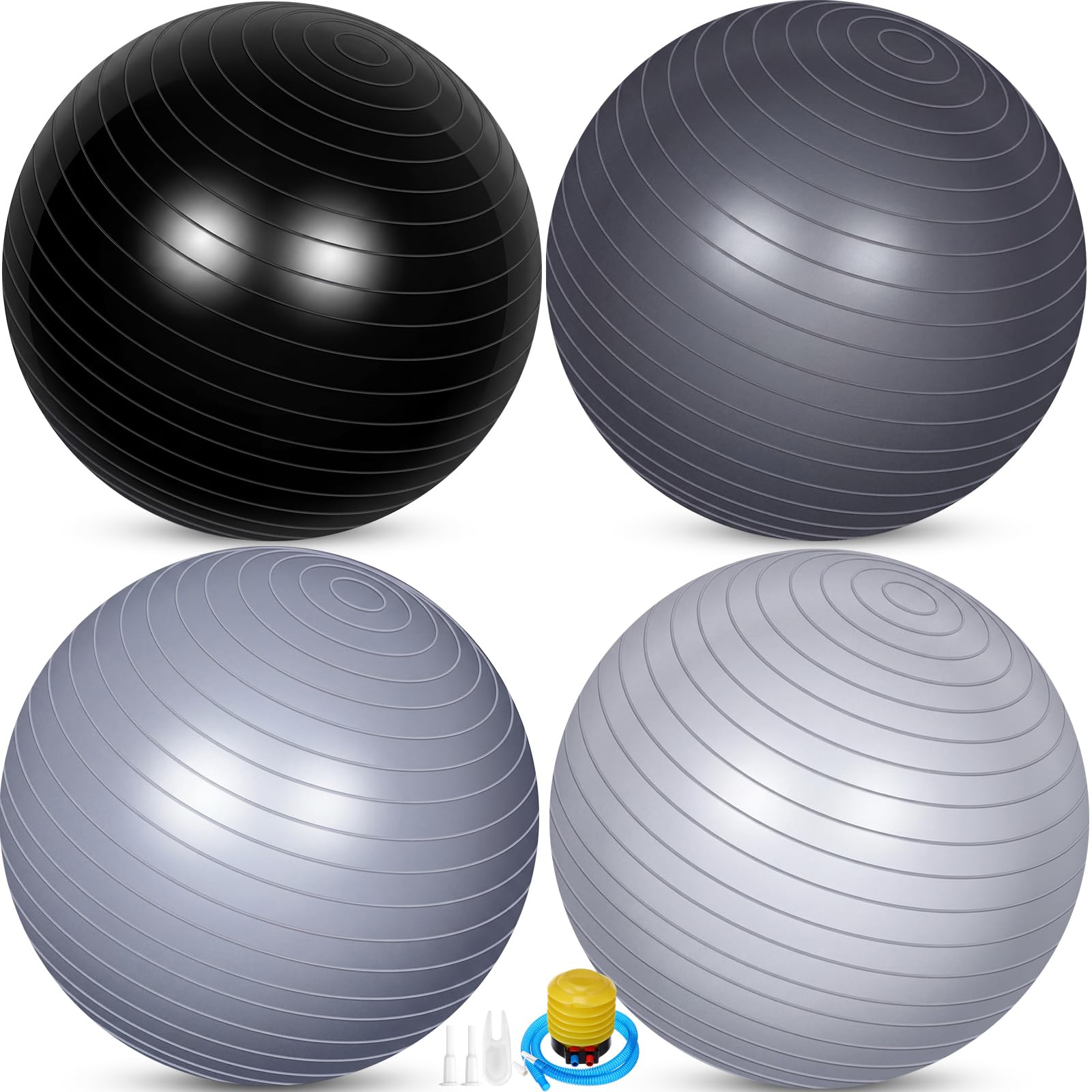 Leyndo 4 Pcs 26 Inch Yoga Exercise Ball Pilates