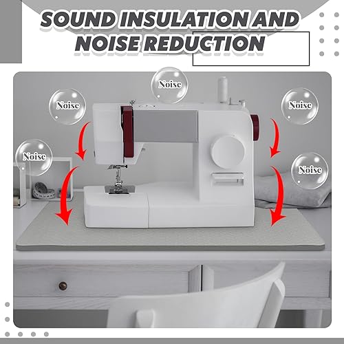 Miniatura 76 de 3 tapetes silenciadores para máquina de coser, tapete para máquina de coser, almohadilla de goma antideslizante que se mantiene en su lugar para Rosa