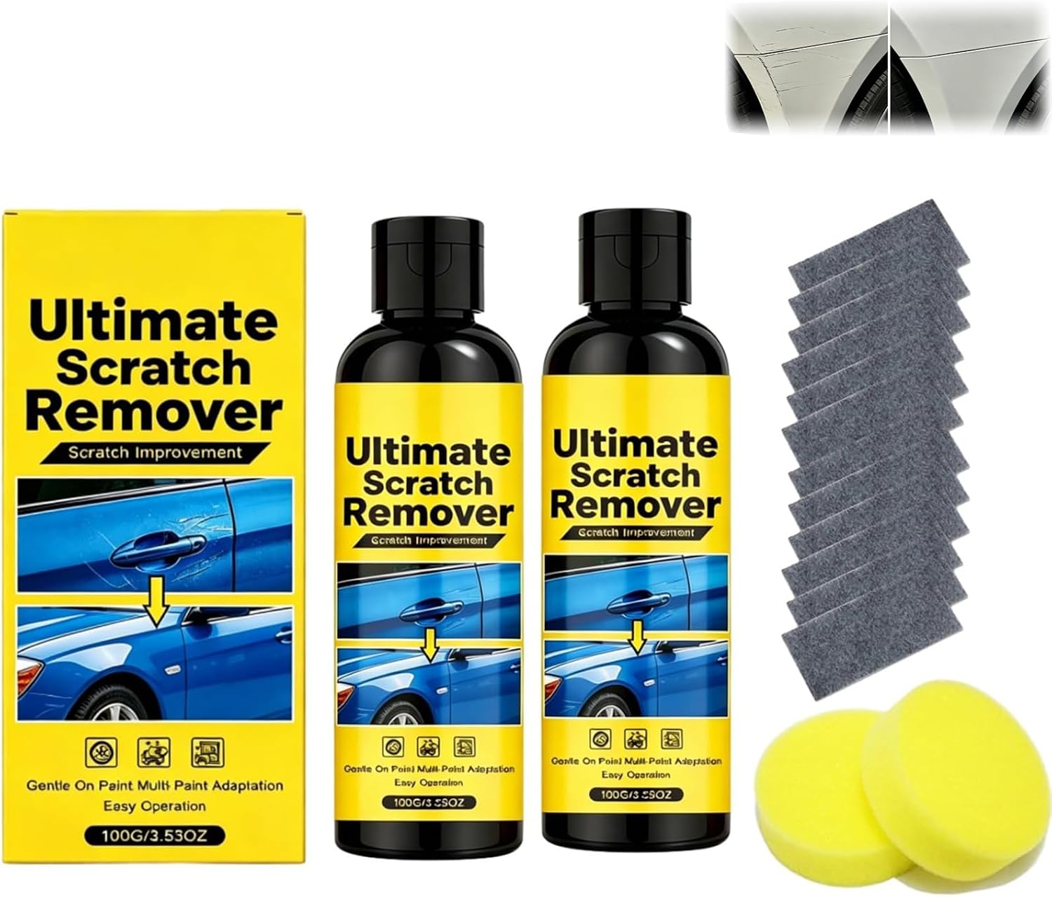 Car Scratch Remover for Vehicles,Car Scratch Removal Wax,Quick Fix Removal Paste,Car Cloth Scratchs Removers,All Paint Colors Polishing Kit(2 Set)