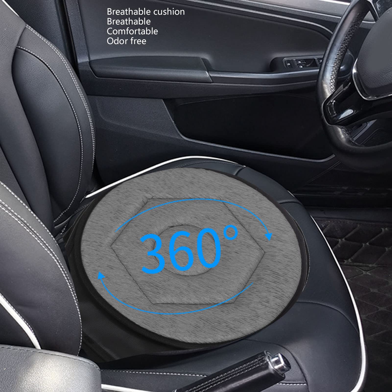 Cuscino per auto girevole a 360° per anziani - Cuscino per sedile portatile a forma rombica con design ergonomico - Morbido e traspirante - Ideale per casa, ufficio e viaggi