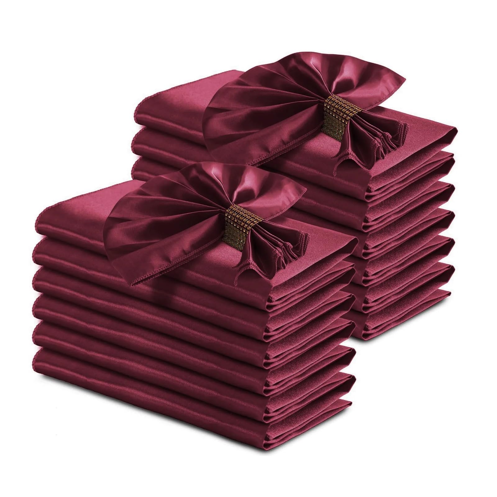 Satin Dinner Napkins 8PCS Satin Cloth Napkins Polyester Square Colorful Table Wedding Banquet, Restaurant Decoration(Color4)