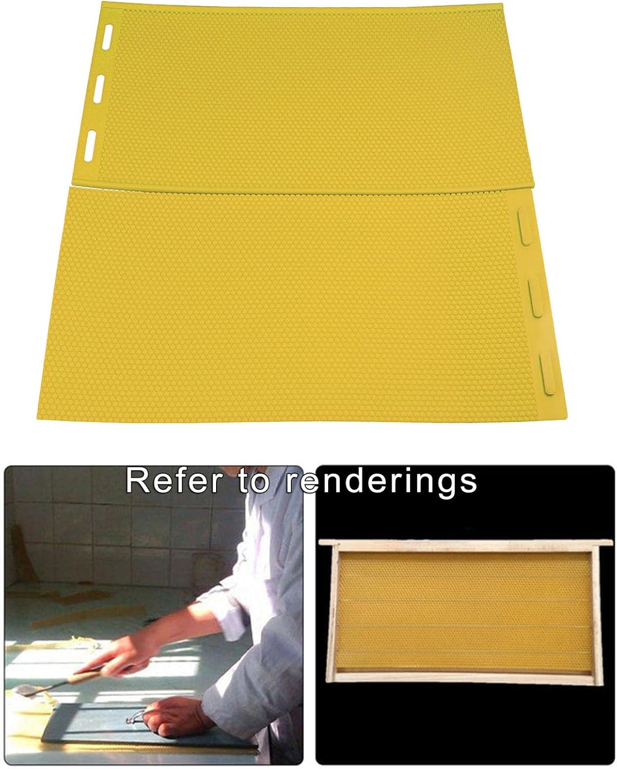 2pcs Sheets Natural Beeswax Candle Making Bee Wax Honeycomb Beekeeping Nest Box Foundation Raising Tools - Highly Recommended by Bee Farmers, Perfect for DIY - Yellow