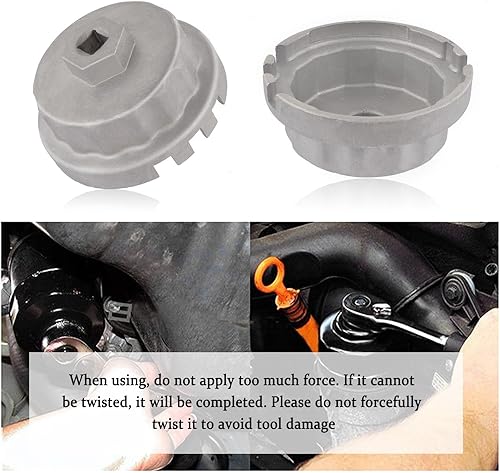 Miniatura 4 de Llave de filtro de aceite de 2.520 in, herramienta de extracción rápida de filtro de aceite de aleación de aluminio compatible con Lexus Toyota