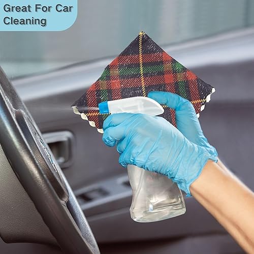 Miniatura 5 de KLL Christmas Plaid Microfiber Cleaning Cloths Countertop Set of Tea Towels Decorative Hand Towels for Kitchen Kitchen Towels Terry Cloth