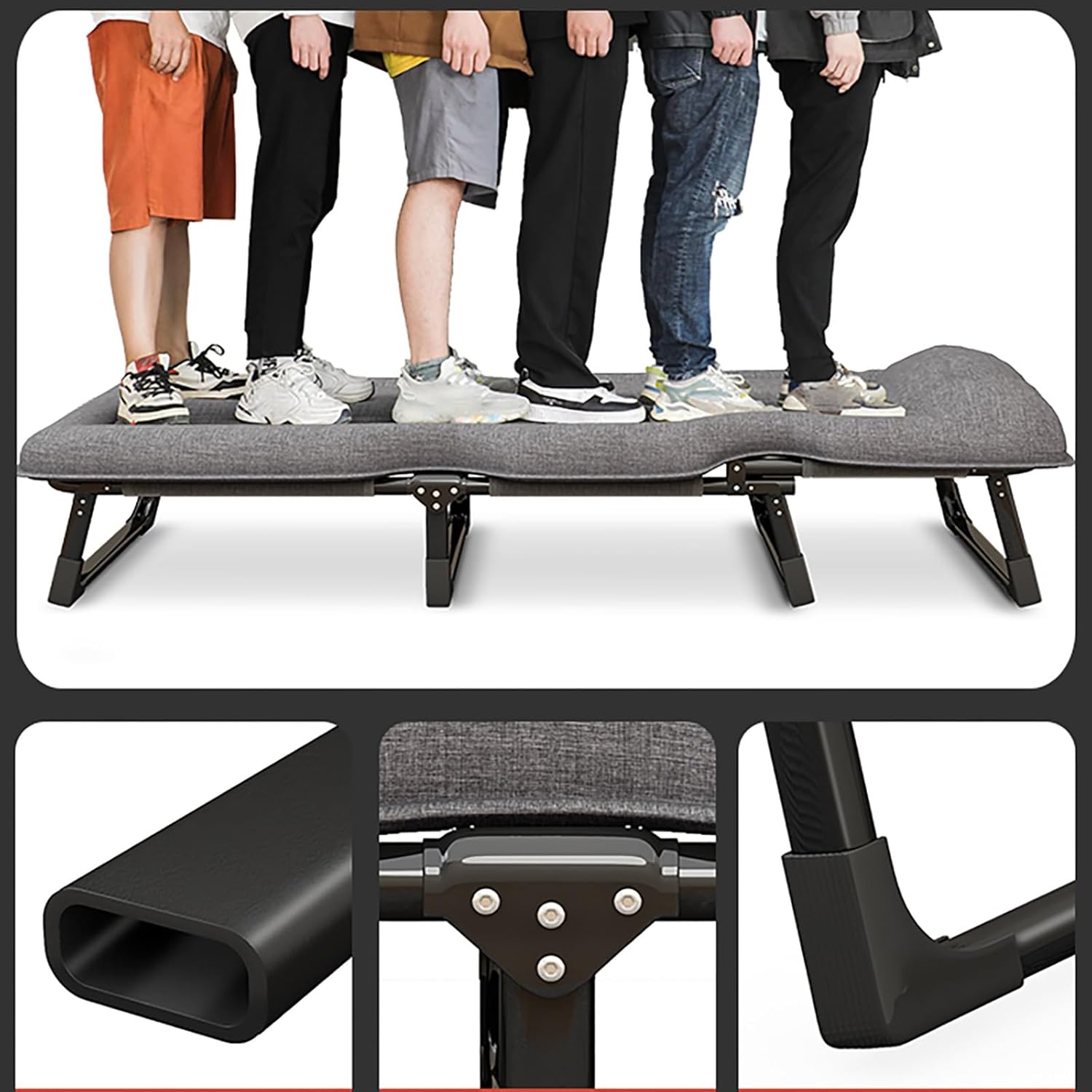 Guest Bed With Foam Mattress, Folding Bed Single Sofa Bed Foldable Bed Camping Bed Fold Away Bed, Anti-slip Fold Up Bed Camp Beds For Adults, Portable Pull Out Bed Load Bearing 200KG, 190×75×30cm ( Si