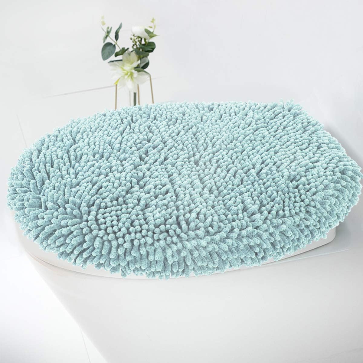 MAYSHINE Seat Cloud Bath Washable Shaggy Microfiber Standard Toilet Lid Covers for Bathroom -White : Home & Kitchen