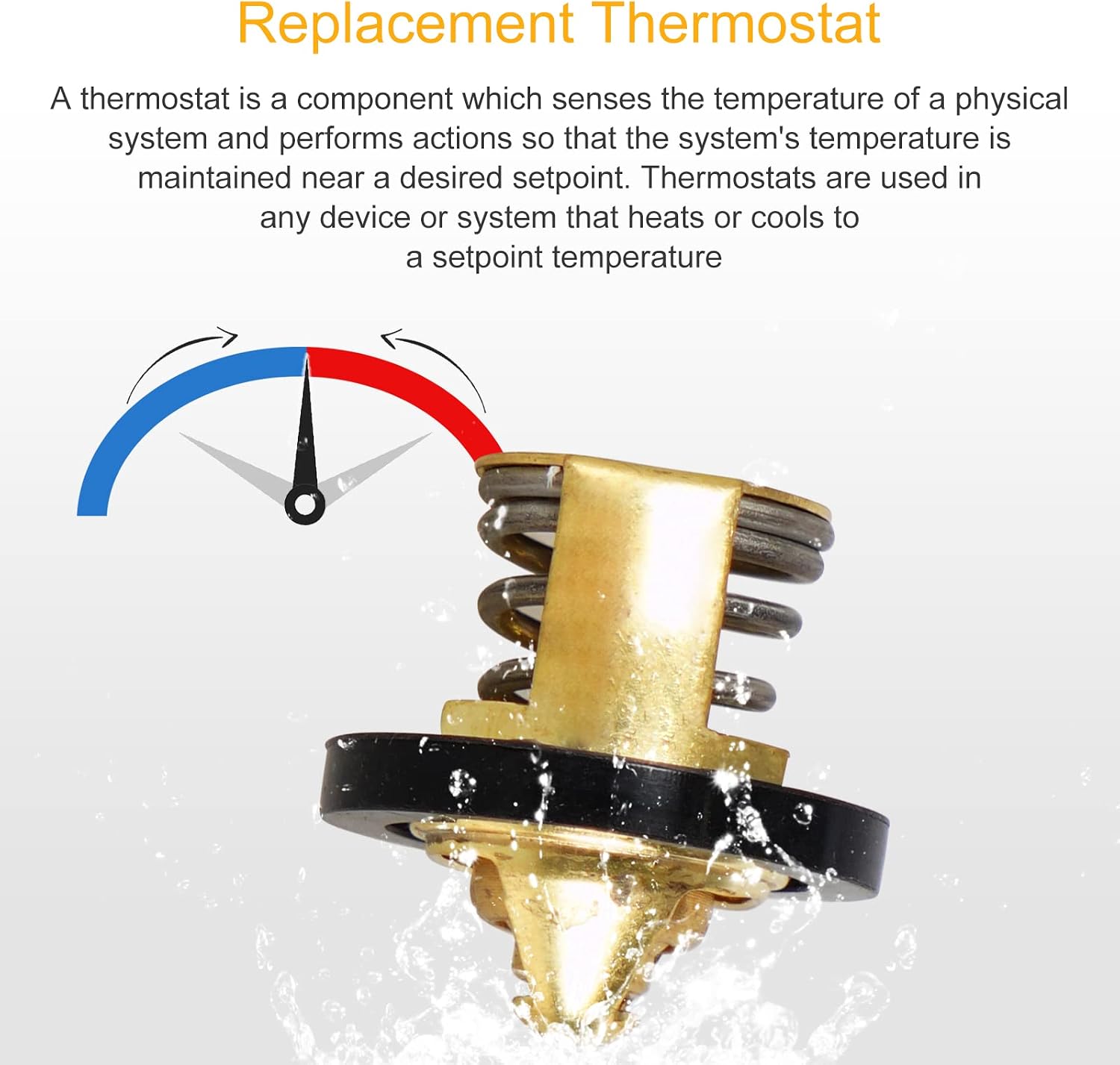 Thermostat Compatible With Polaris Big Boss 500 6x6 1998-03, Hawkeye 400 HO 2x4 2011-14, Magnum 425 2x4 1995-98, Magnum 425 6x6 1996-97 Replace# 3084940