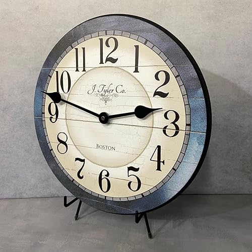 Miniatura 2 de Reloj de pared azul Carolina  Mecanismo de cuarzo ultra silencioso  Hecho a mano en Estados Unidos, hermoso color nítido y duradero, viene en 8