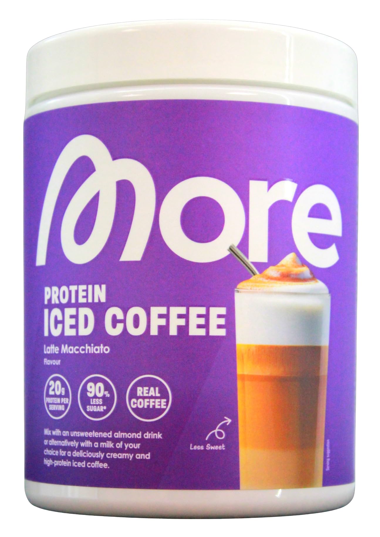 More Protein Iced Coffee Latte Macchiato Flavour Getränkepulver, (1 x 300g)