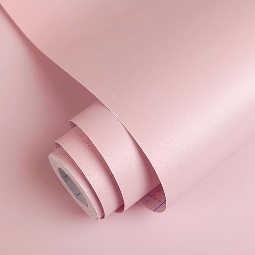 Abyssaly Papel adhesivo rosa oscuro, 15.7 x 196 pulgadas, papel tapiz de vinilo autoadhesivo y extraíble para muebles de cocina, pared de
