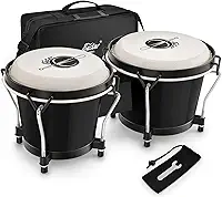 Eastar Tambores bongô de 15,2 cm e 17,78 cm Congas para crianças, adultos, iniciantes, instrumento profissional de percussão de madeira com bolsa e chave de afinação, preto