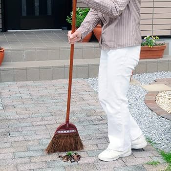 Amazon.co.jp: アズマ 外ほうき 赤シダほうき長柄 穂幅26cm 全長