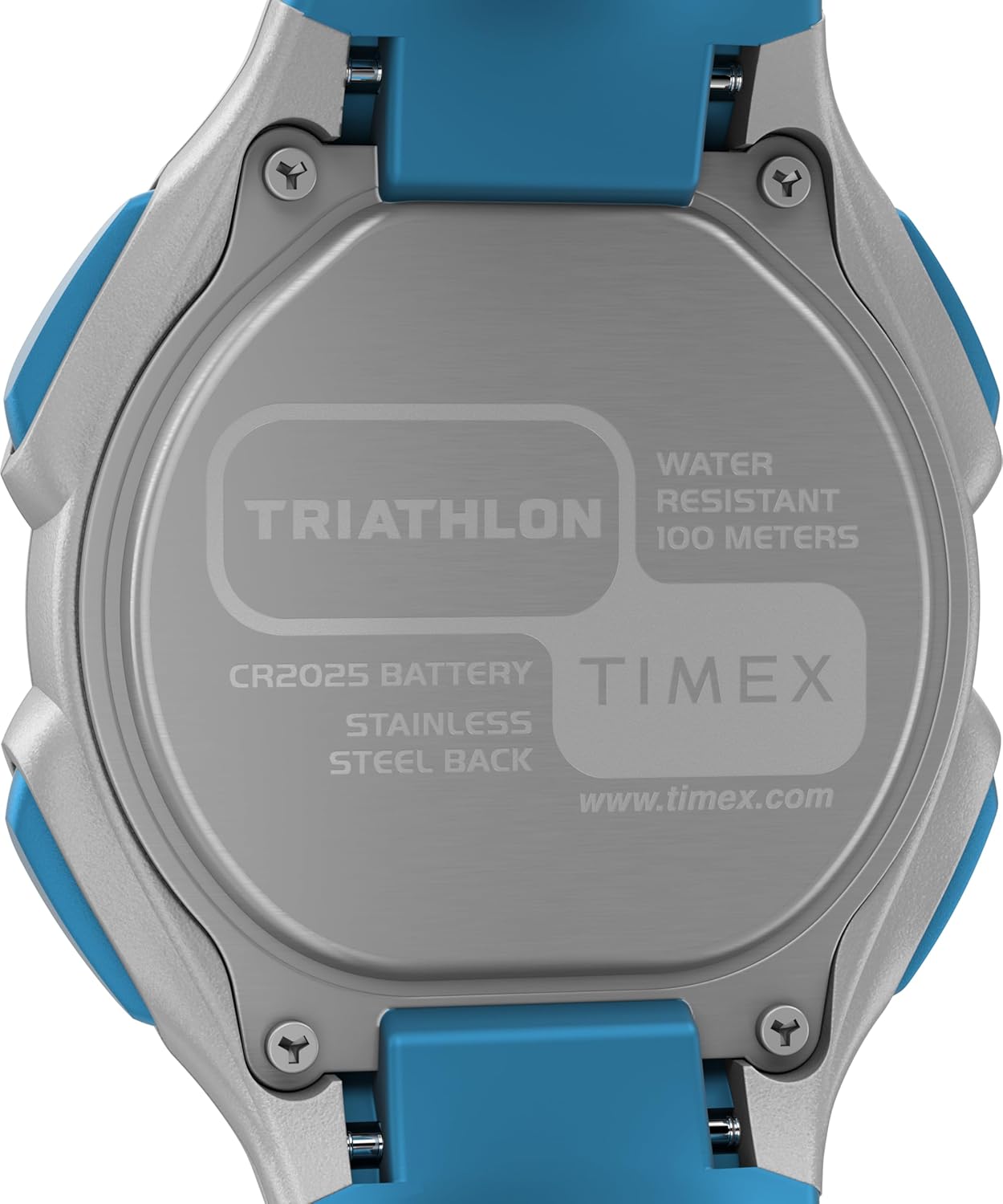 Timex Men's Triathlon Classic 38 mm Watch - Blue PU Two- Piece with Digital Dial and Gray Case TW5M67400