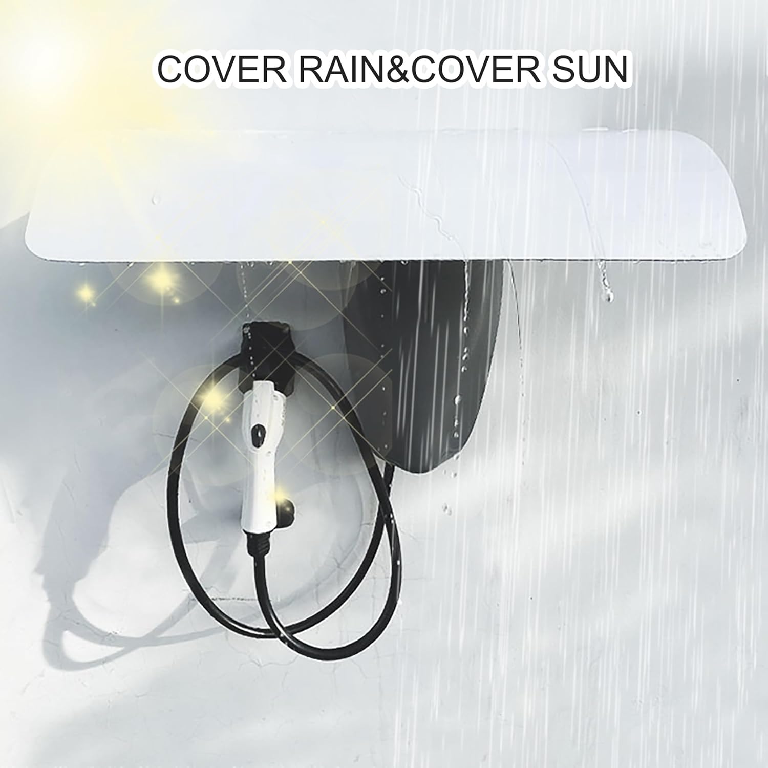 Small Awning for Door Entrance, Wall-mounted rain shield, Portable outdoor awning, Vehicle charging pile rain shield, Multifunctional Invisible Window Awning, for Garden, front door and Patio(50*33cm/