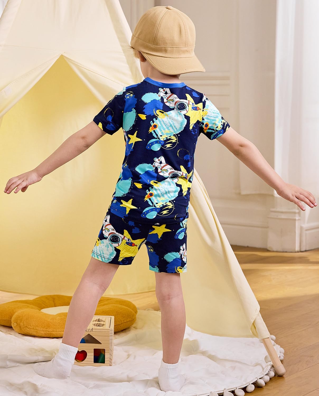 Bamboo Viscose Toddler Car Pajamas Boys Girls Kids Short Cool Summer 12M-8Y Snug fit Pjs Set 2pcs - Image 8