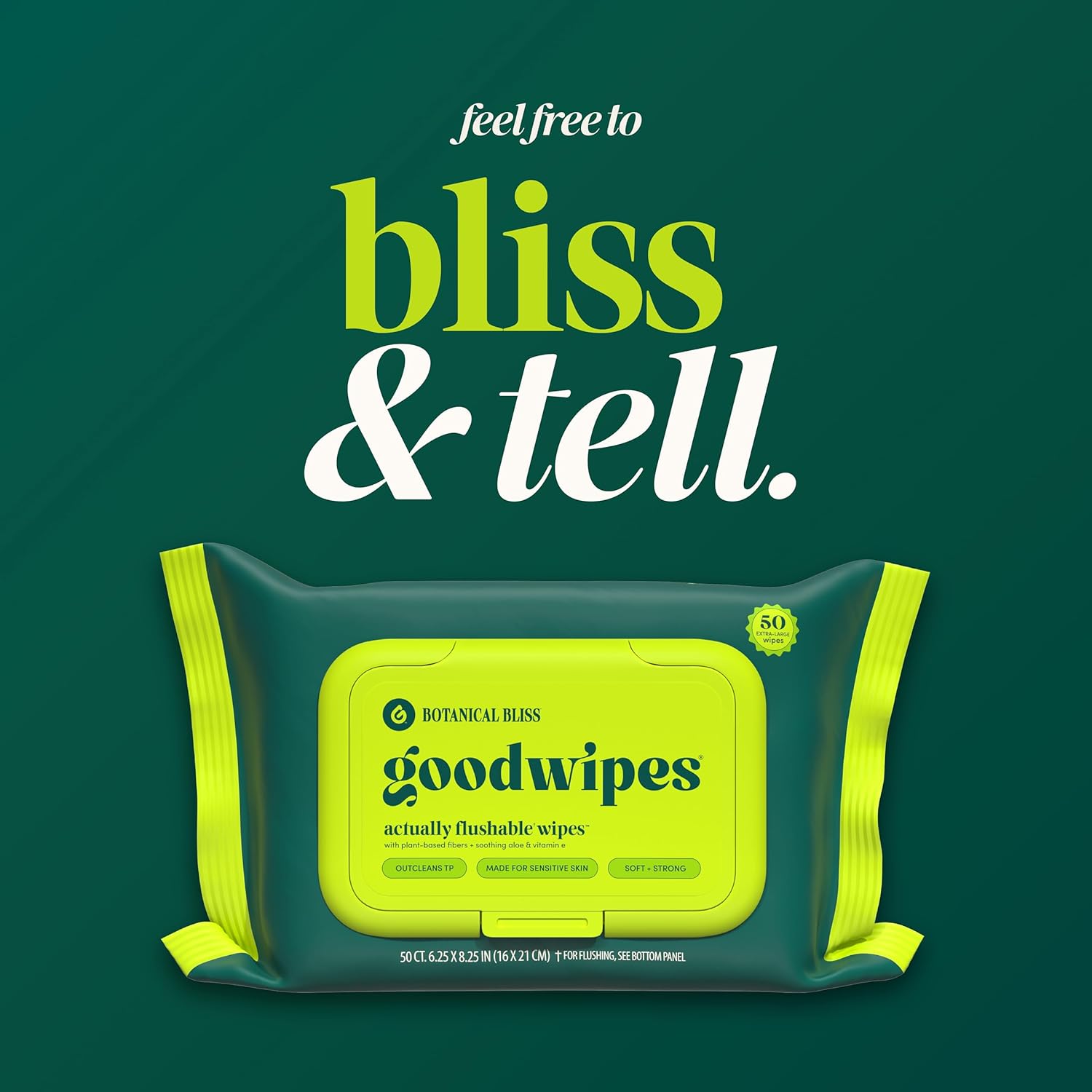 goodwipes Flushable Wipes for Adults - Botanical Bliss Butt Wipes for Women & Men, Septic Safe, Toilet & Bathroom Essentials, Extra Large, 318 Count (6 Packs and 1 Travel Pack)