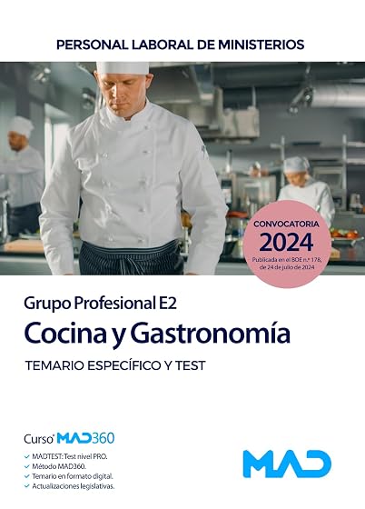 Cocina y gastronomía . Personal laboral de Ministerios. Temario específico y test