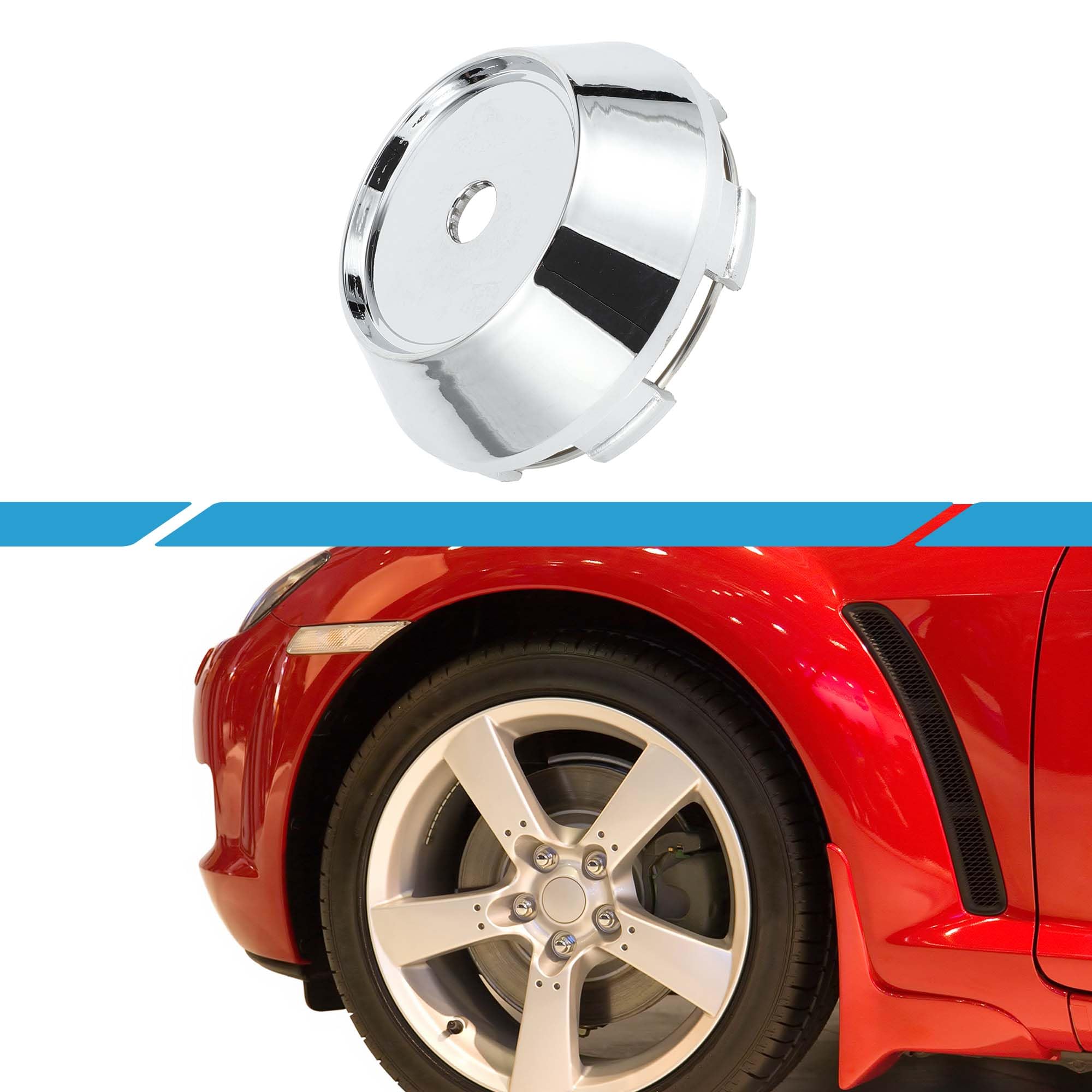 A ABSOPRO Cache-Moyeu De Roue Universel À Roue Pivotante Durable 64Mm De Diamètre Extérieur Cache-Moyeu De Roue De Suv Van Couverture Centrale De Jante De Camion En Plastique Ton Argent