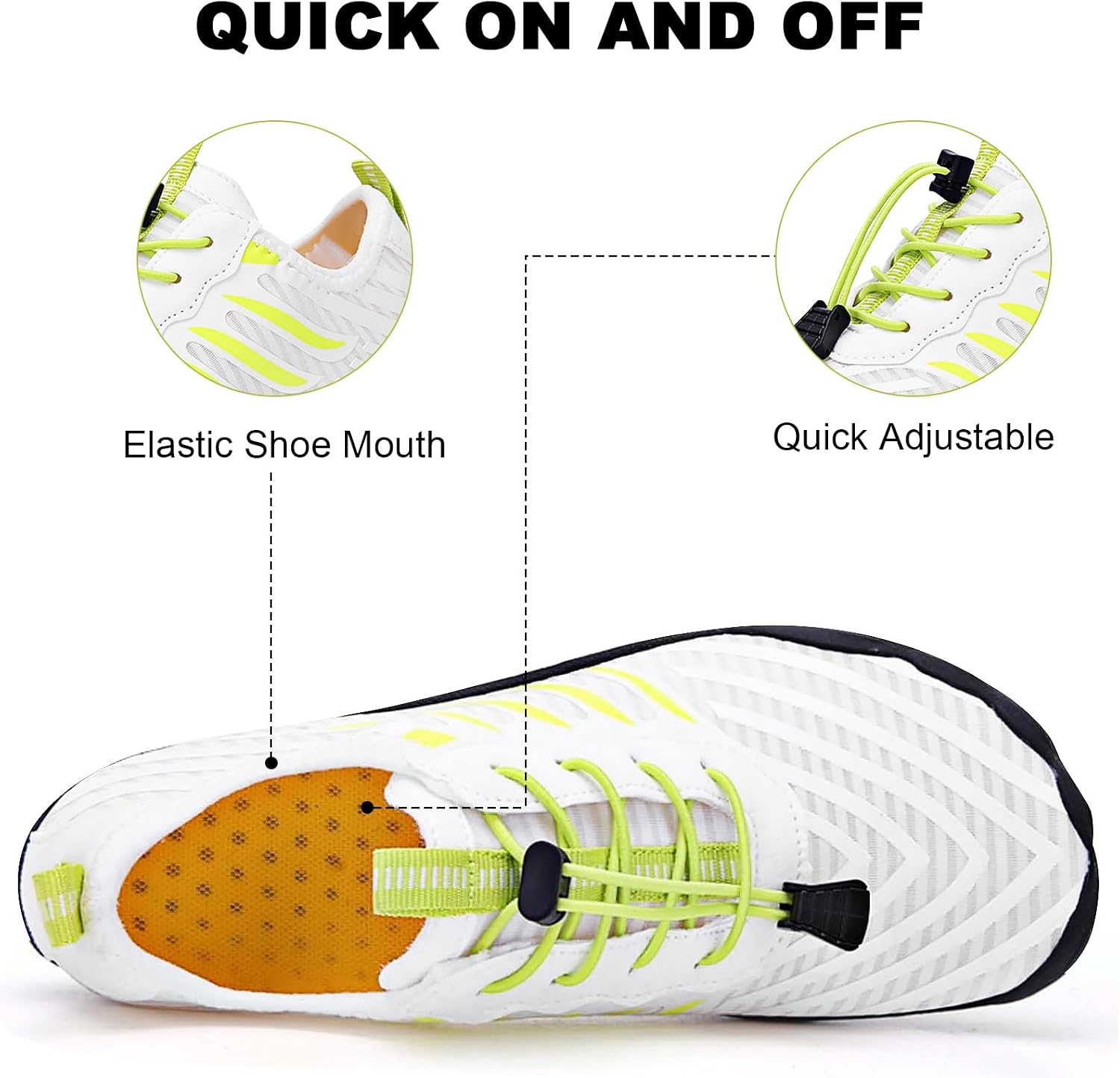 HiGropcore Water Shoes Men Women, Barefoot Wide Toe Box Beach Shoes, Quick Dry Breathable Swim Aqua Socks with Drainage