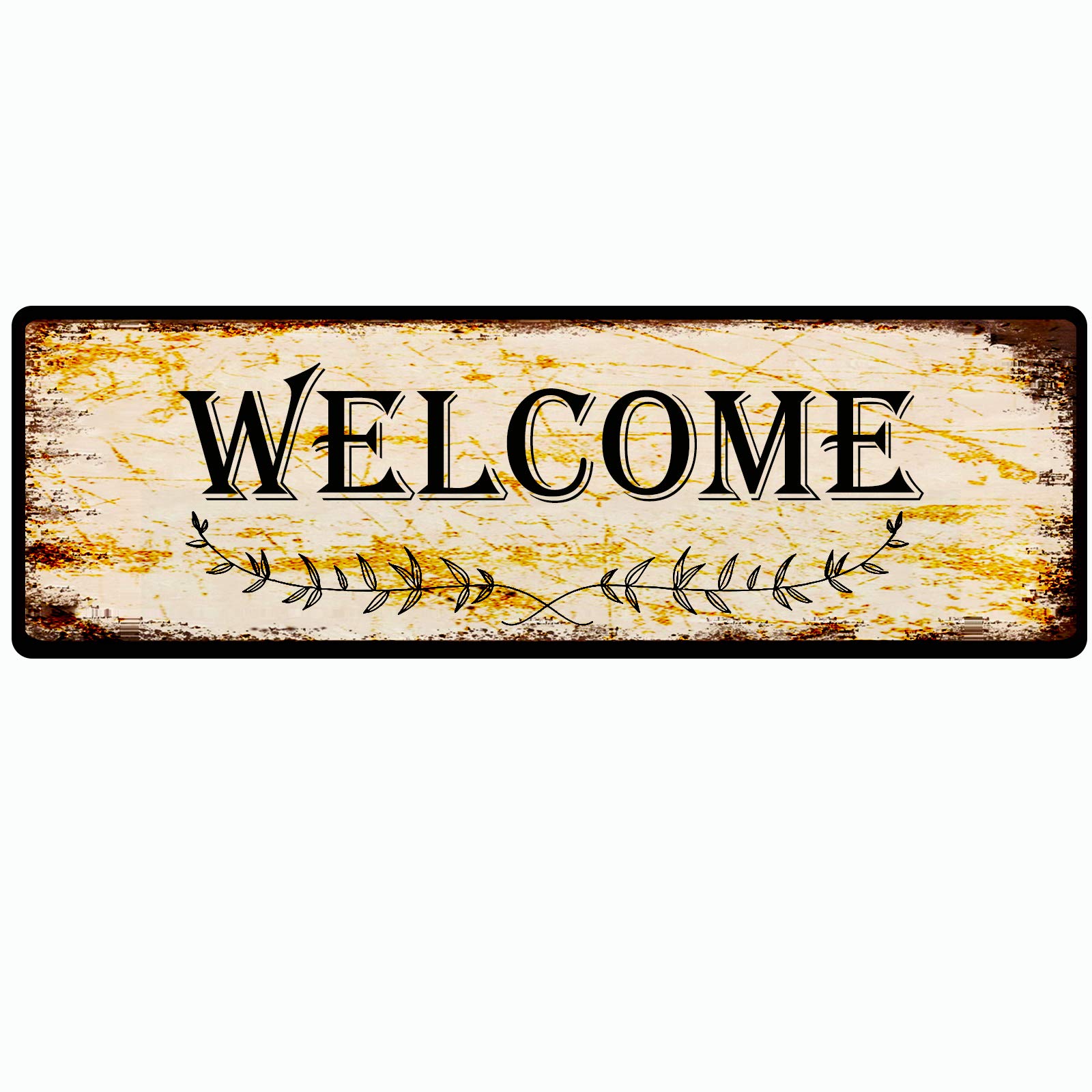 Welcome Retro Tin Signs Aluminum Metal Sign for Kitchen Home Garden Wall Bar Cafe Decor 4x16 Inch