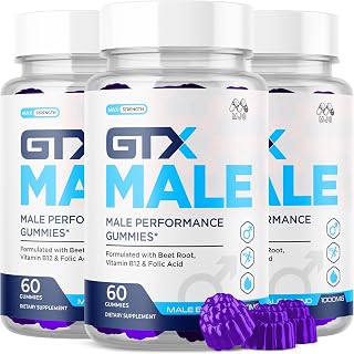 (3 Pack) GTX Male Gummies, Official GTXMaleGummies for Men with All Natural Ingredients, Advanced Formula Maximum Strength Supplement Support Your Active Lifestyle with Premium Vitamins (180 Gummies)