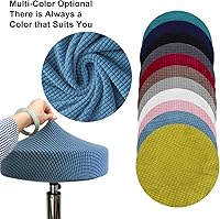 Vista 4 de Funda de taburete redonda de 12 a 16 pulgadas, fundas de asiento redondas para taburetes de bar, tela de lujo elástica, lavable, jacquard a prueba