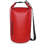 MARCHWAY Floating Waterproof Dry Bag Backpack 5L/10L/20L/30L/40L, Roll Top Sack Keeps Gear Dry for Kayaking, Rafting, Boating, Swimming, Camping, Hiking, Beach, Fishing (Red, 10L)
