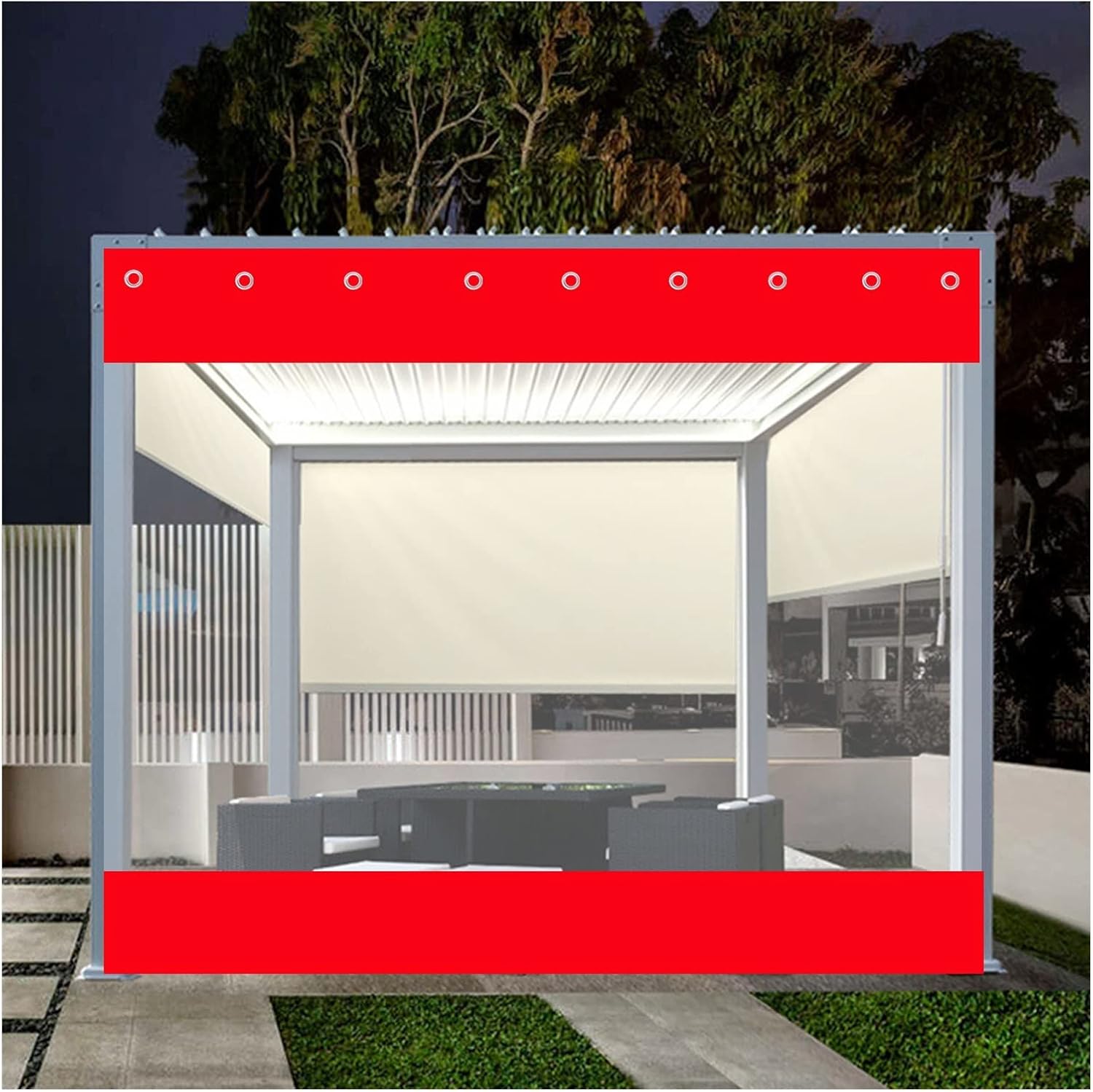 格安人気 屋外カーテン き防水透明タープシート 5 6x2 7m Size Red Color Jnnwq パーゴラ 赤 ポーチ ガゼボ用 テントサイドパネルカーテン アイレット付き 透湿防水シート celldistribuidora Com Br