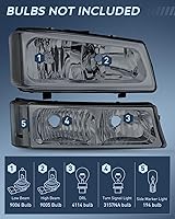 Vista 74 de Nilight Conjunto de luz trasera compatible con Chevy Silverado 1500 1500HD 2500 2500HD 2500 2500HD 3500 2007 Chevrolet Classic OE Style lámpara Lado