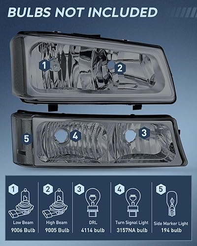 Vista 108 de Nilight Conjunto de luz trasera para Chevy Silverado 1500 1500HD 2500 2500 2500HD 3500 2007 Chevrolet Classic OE estilo pasajero lámpara trasera