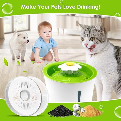 Miniatura 7 de Filtros de fuente de agua para gatos, paquete de 6 filtros de fuente de agua de triple acción, filtros de repuesto para fuente de bebida para gatos,