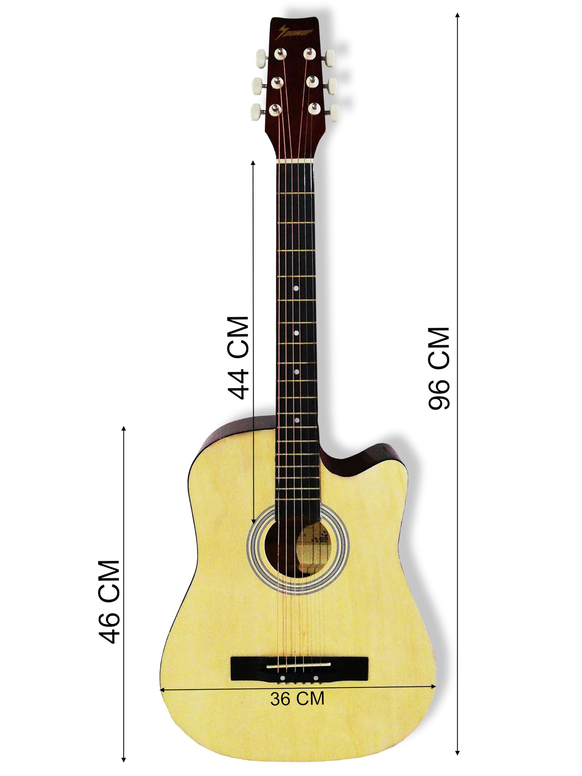 Chitarra classica acustica finitura naturale in legno, tradizionale 4/4 misura 96cm con corde in acciaio (Legno)