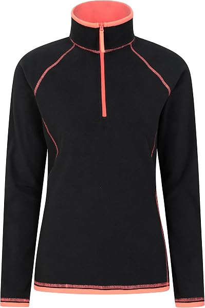 Mountain Warehouse Montana Womens Microfleece Breathable Ladies Sweater, Quick Drying Pullover, Warm Fleece Jacket, Half Zip - Anti-Pill, Lightweight, Purple, Medium - 1
