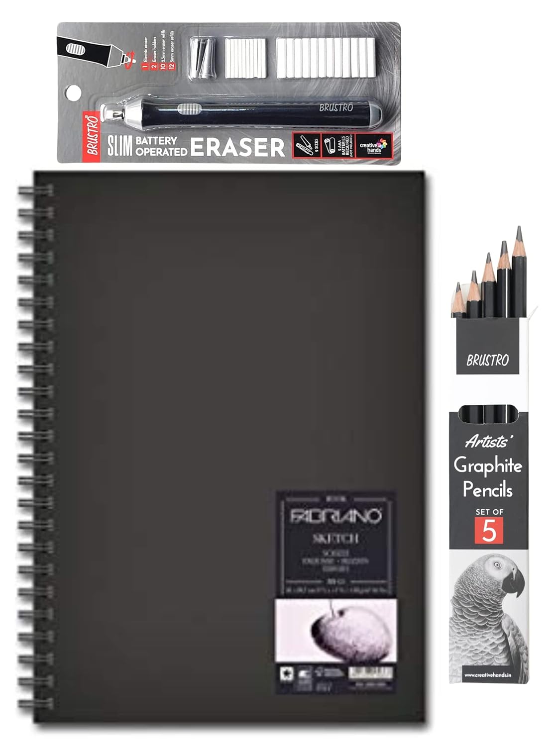 Brustro Slim Battery Operated Automatic Eraser, with 22 Refills and 2 Eraser Holders. & Artists