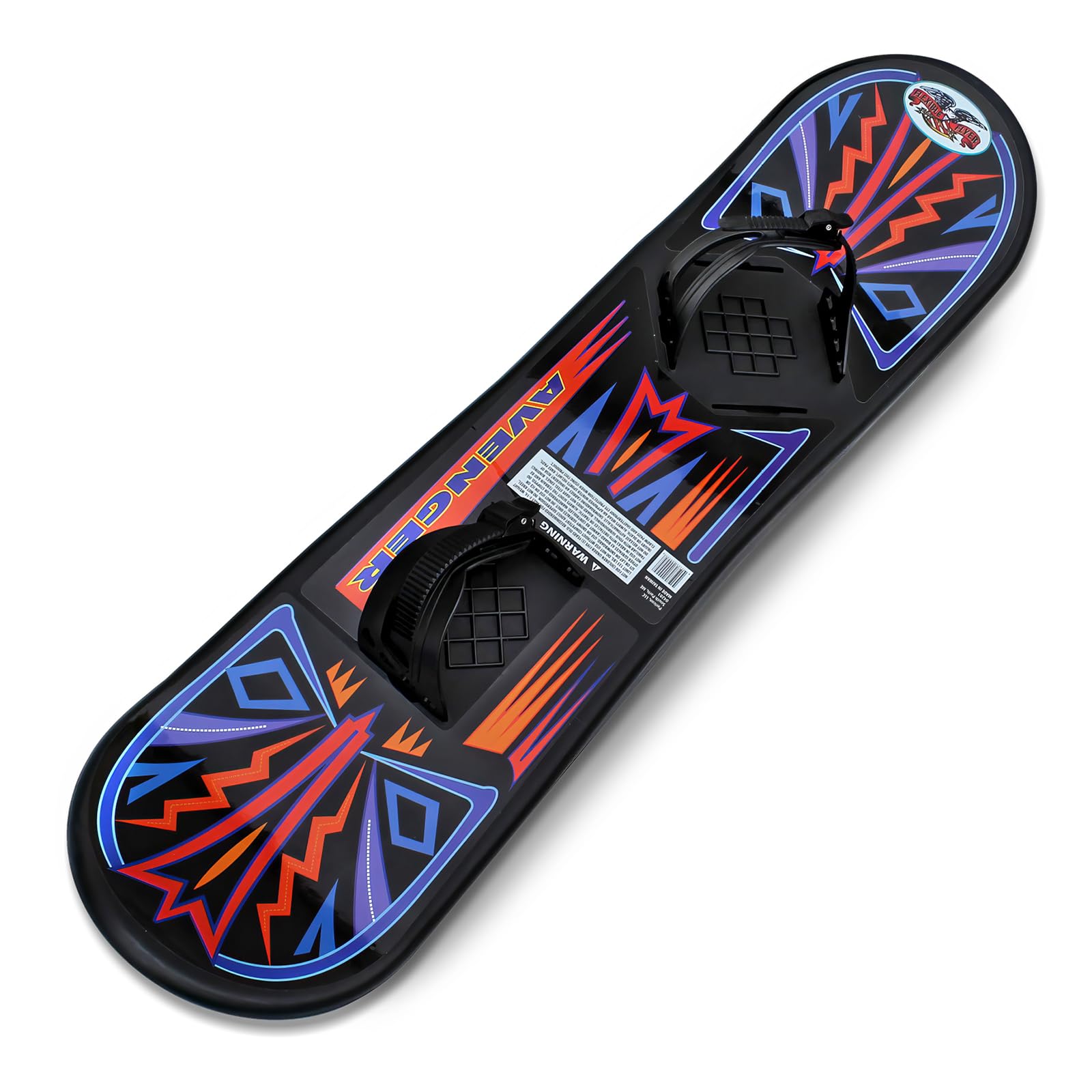 Flexible Flyer Avenger Kids Beginner Snowboard. Youth Plastic Snowboarding Toy Slider, 90 cm, 37 x 8 x 3 inches, Black