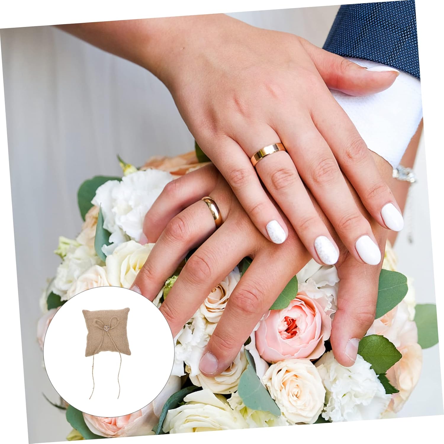 Cabilock 5pcs Wedding Holder Cushion Pillow Elegant Lace Design for Wedding Ceremony and Romantic Bearer Prop for Bridal Events