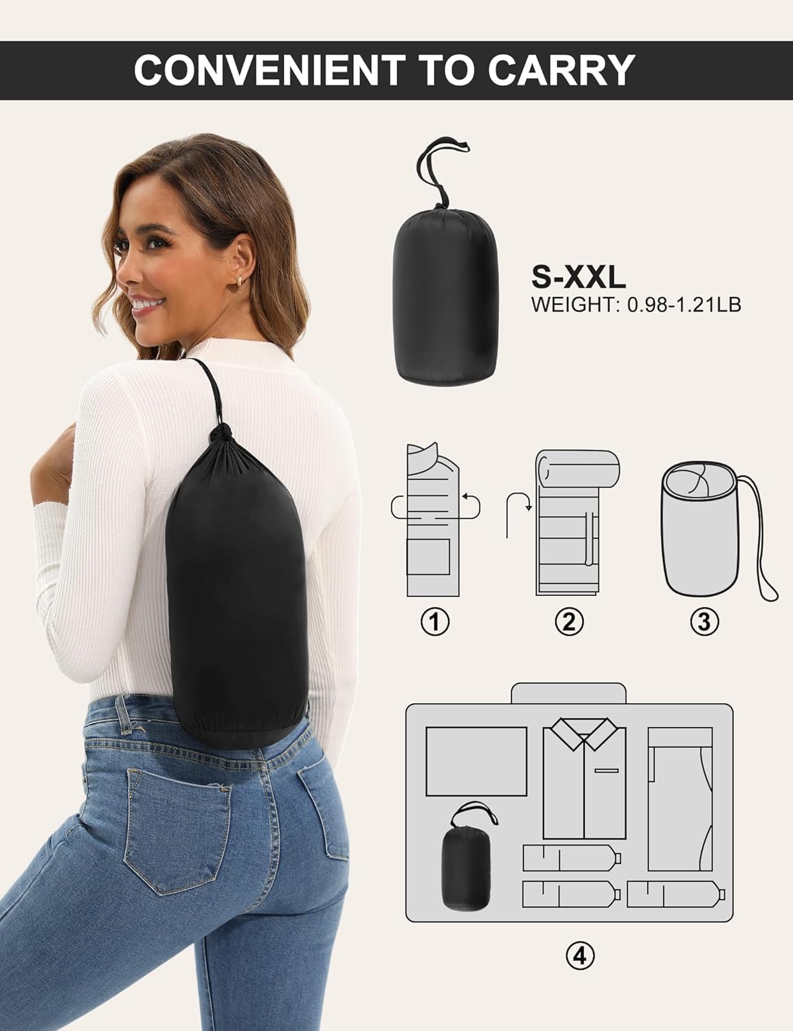 ANOTHER CHOICE Women Puffer Jacket with Hood Packable Warm Lightweight Puffy Coat - Image 4