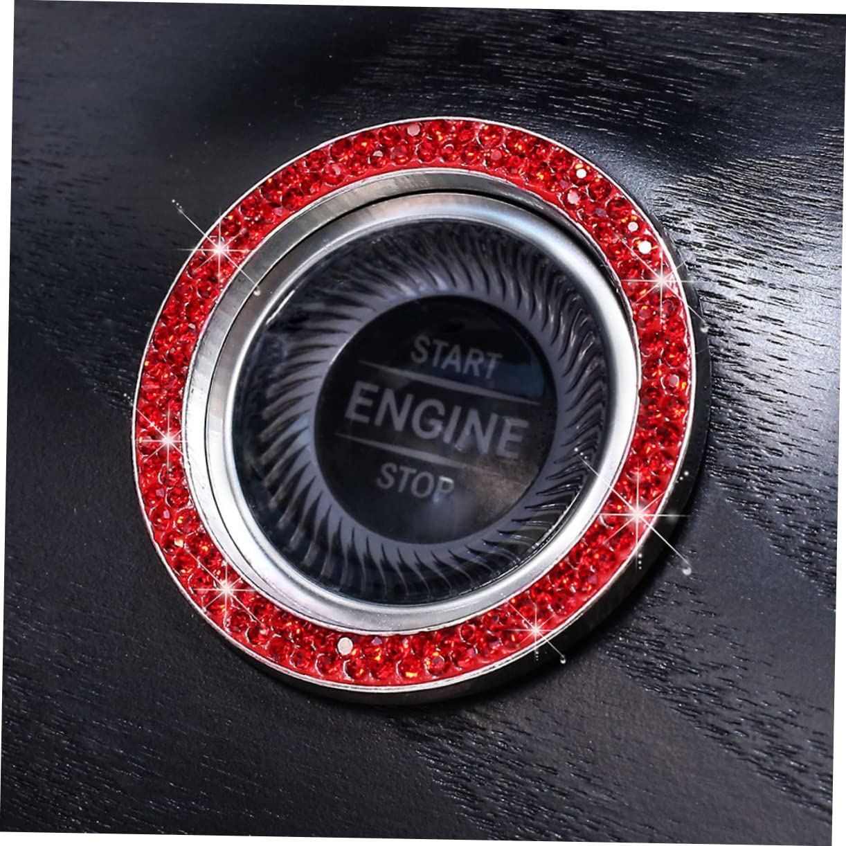 Gatuida 15stücke Teiliges Set Krone Form Auto Start Zündschlüssel Ventilkappen Deko Mit Funkenring Rot Für Auto Reifen Staubkappen Und Zündungsschutz