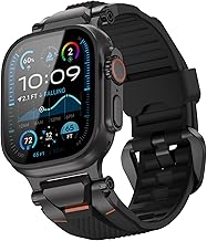 ULTIMAL Compatible with Apple Watch Ultra 3/2/1 band 49mm/46mm/45mm/44mm for Men, Silicone Strap with Durable Stainless Steel Buckle for Apple Watch Ultra 3/2/1 Series 11/10/9/8/7/6/5/4/3/SE3/SE2/SE (Black/Black)