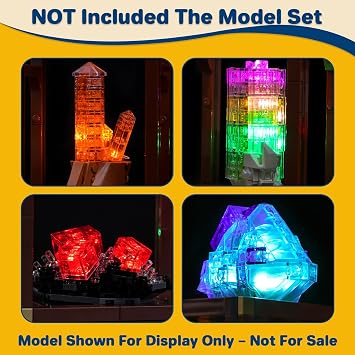 LocoLee Led Light Set Compatible with Lego 21362 Mineral Collection Led Decoration Lighting Kit Compatible with Lego 21362 Building Blocks Model,Only Lights Set,No Model