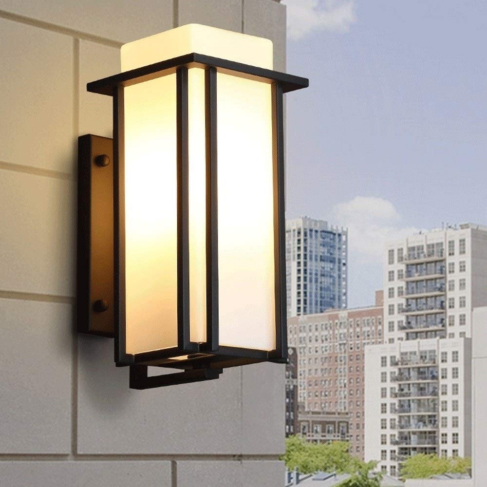 Applique da Parete Tradizionali Classiche per Esterni, lampade nordiche per Esterni, Resistenti alla Pioggia, IP65, Impermeabili, in Ferro, Metallo e Vetro, Attacco E27, Lanterne p