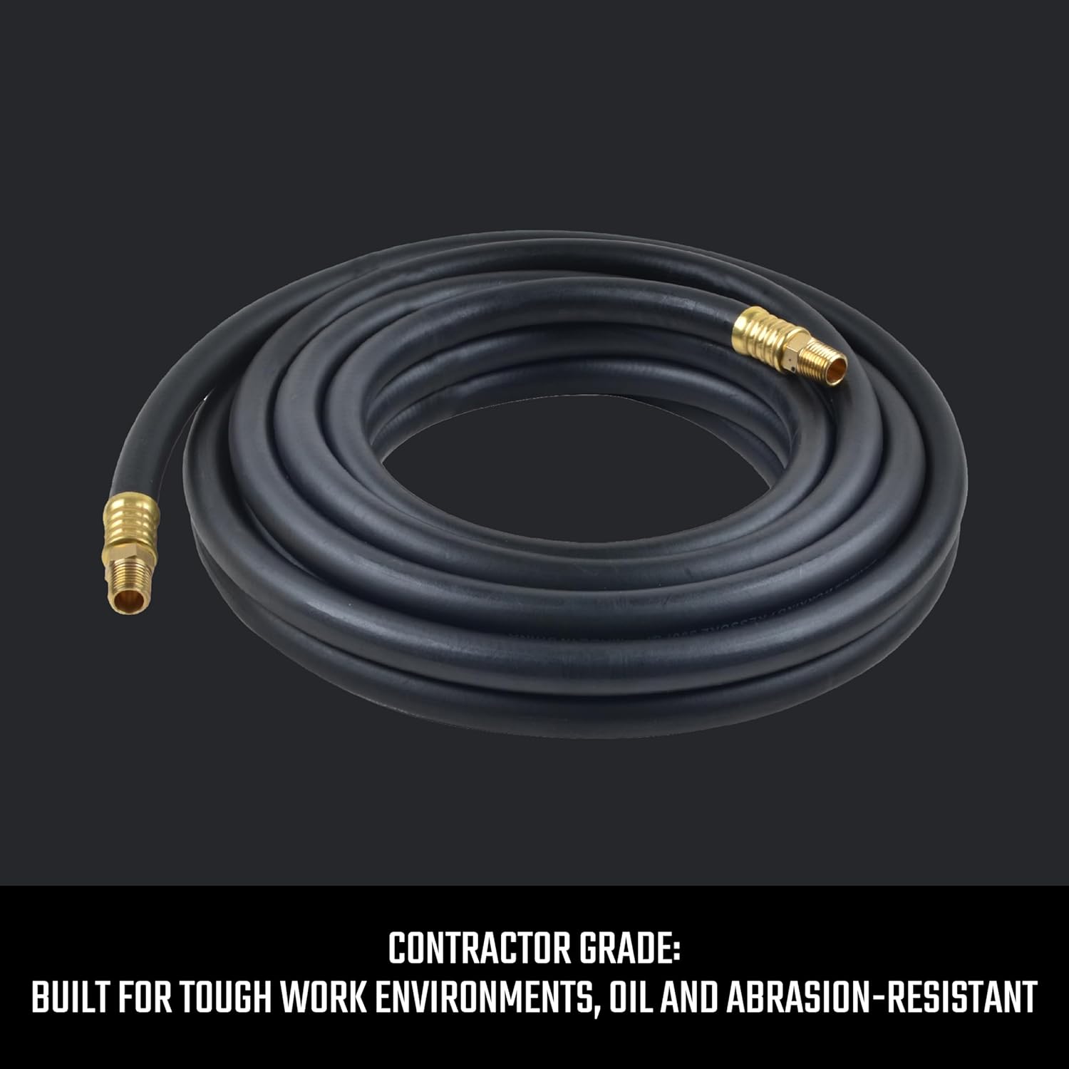CRAFTSMAN 3/8-in x 25-ft Rubber Air Hose, 300 PSI, Oil and Abrasion-Resistant, Flexible in Cold Weather