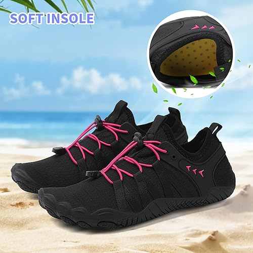Vista 5 de Zapatos de playa y piscina de secado rápido, sin cordones, para mujeres y hombres, para surf, yoga y deportes acuáticos