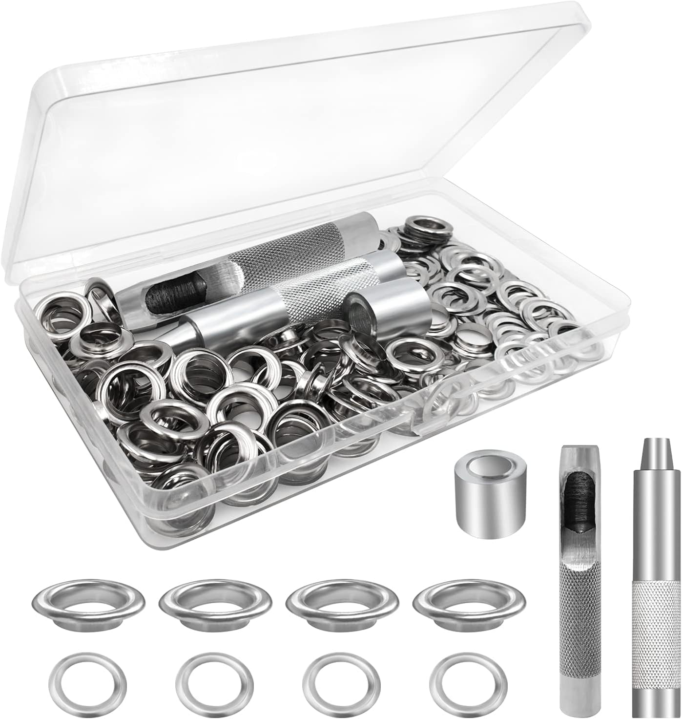 Kit Occhielli Per Teloni - 100 Pezzi Da 16mm Con Pinza, Per Pelle E Tende - Foto 4