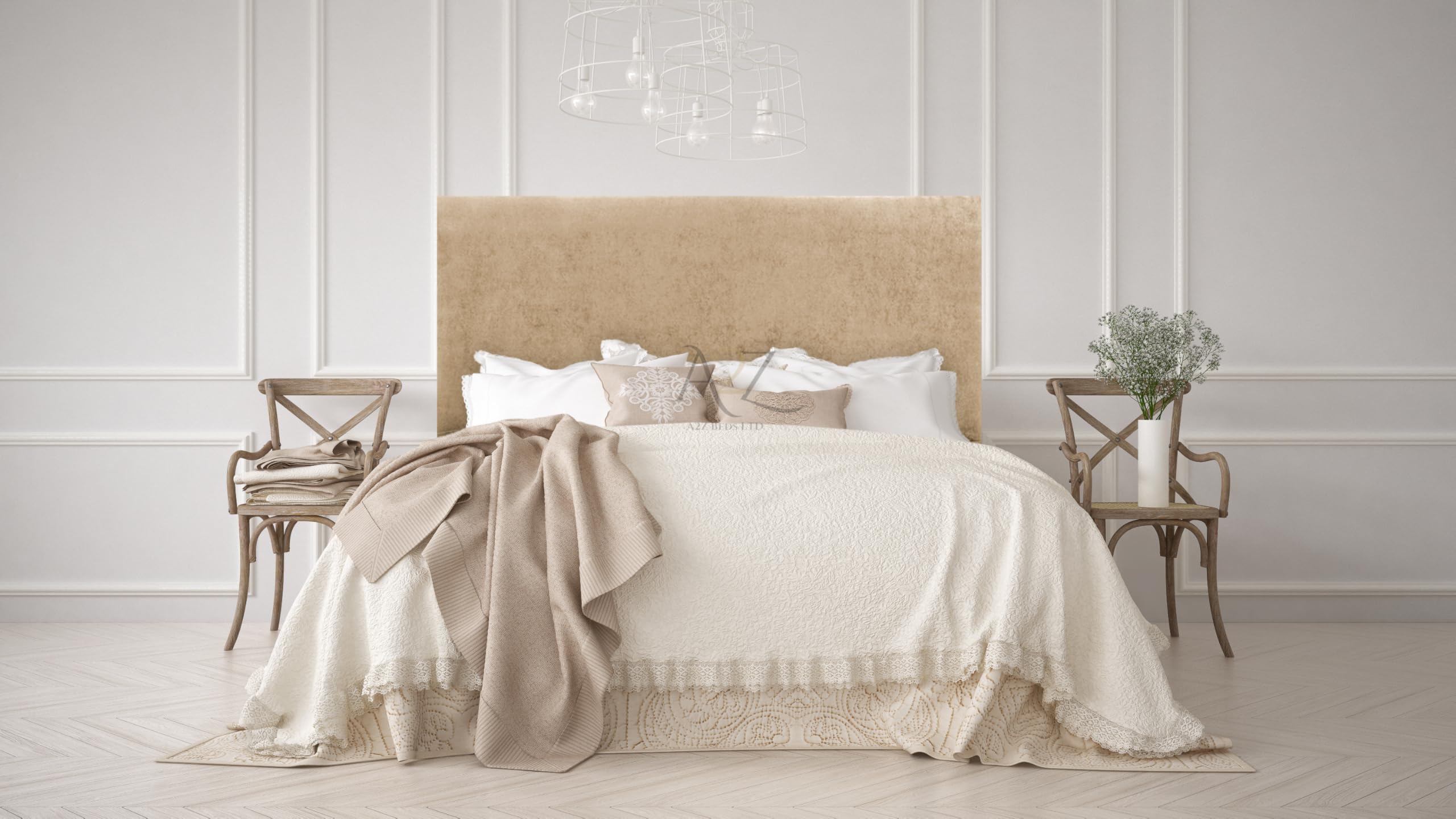 Plain 20" Headboard Conistan 3FT-4FT-4FT6-5FT-6FT (Almond, 4FT 6" Double) โ image 1