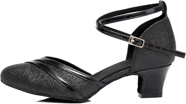 1920s Vintage Dance Pumps for Women Comfortable Swing Latin Salsa Character Shoes Ballroom Dance Heels for Party Performance, Model YCL476