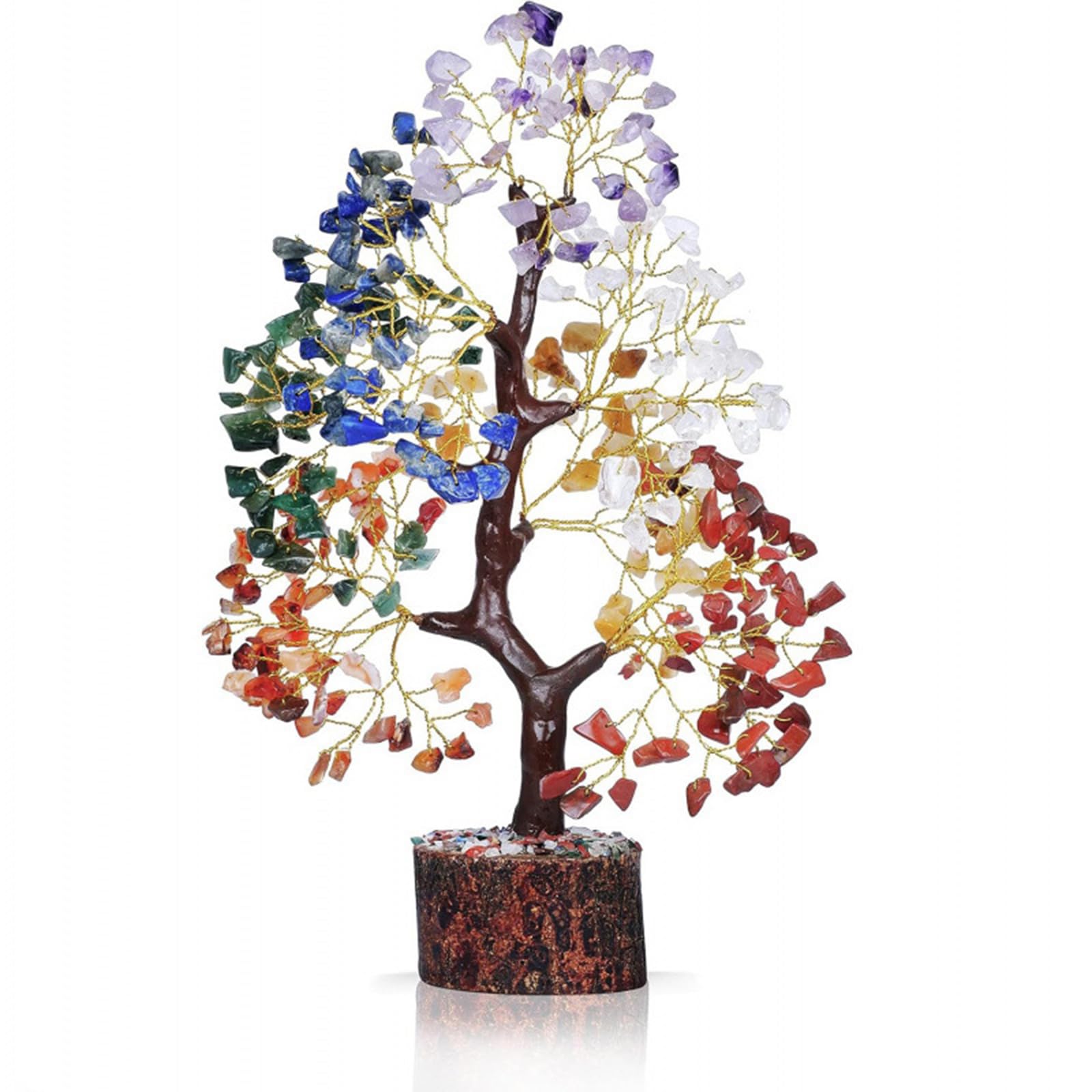 Hhhxkkuo Natural Handmade Crystal Money Tree Feng Shui Ornament
