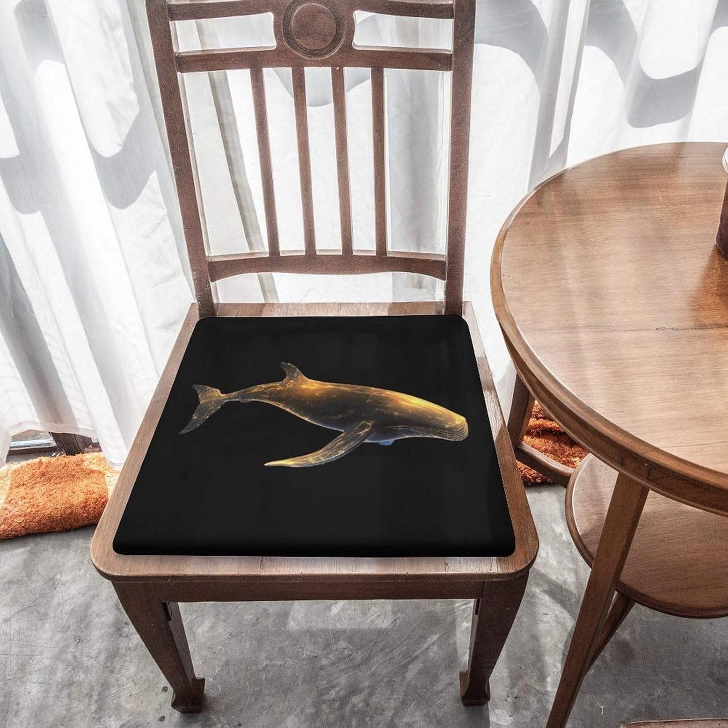 Glowing Cute Whale Floor Pillow Meditation Yoga Cushion Square Chair Cushion Pillows Seating for Adults