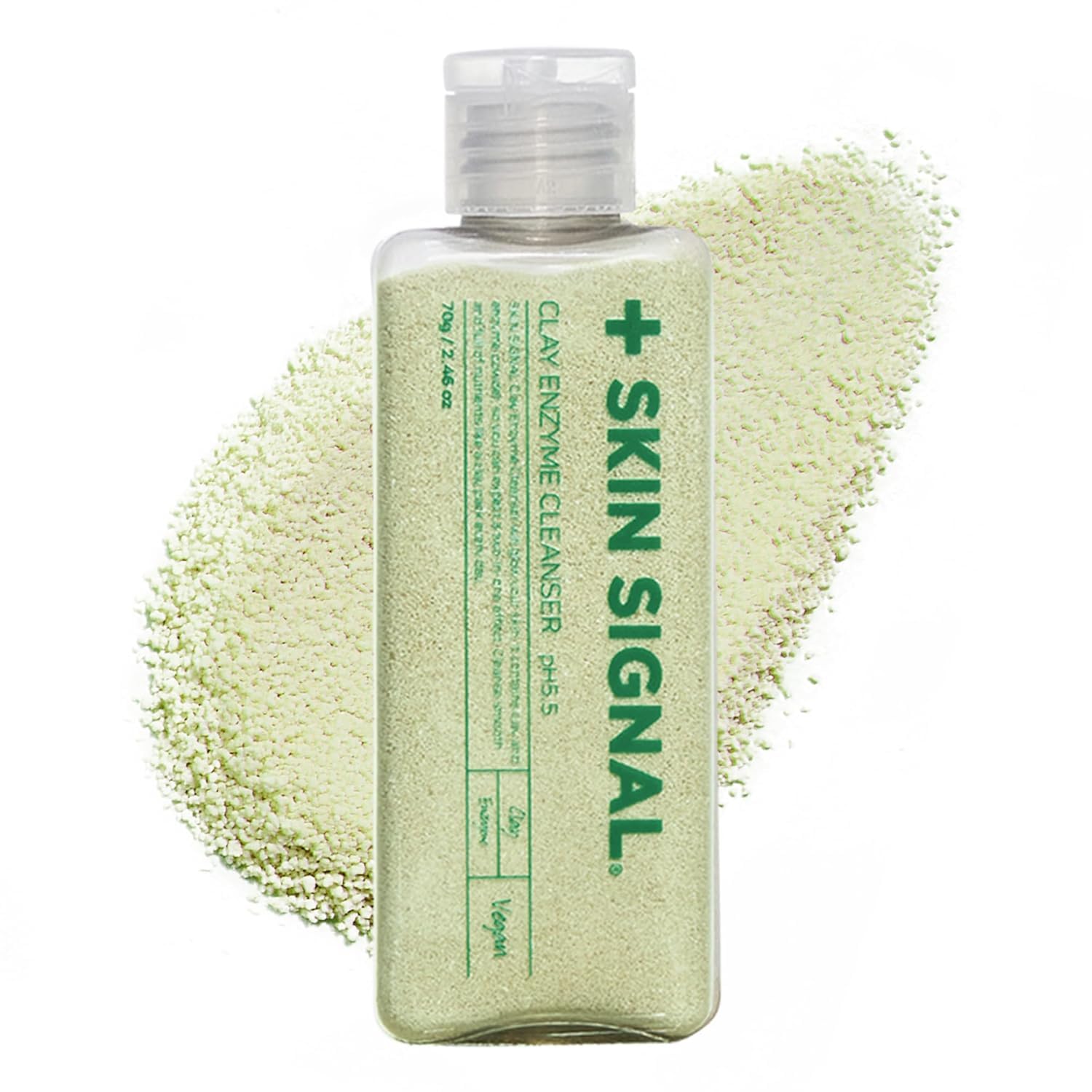 Green Clay Enzyme Cleanser, Whitehead Remover Powder Cleanser, Deep Pore Cleansing with PHA, Gentle Exfoliating Face Wash, Facial Scrub for Blemish-Prone Skin, Korean Skin Care